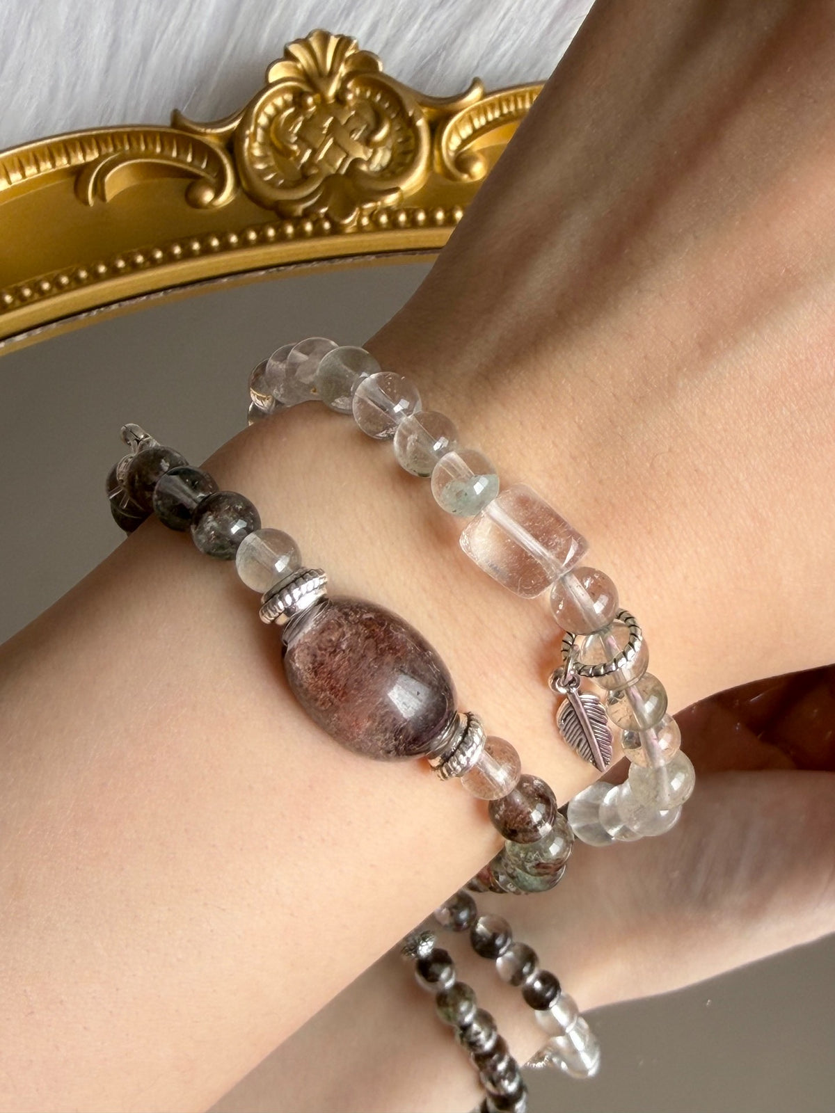 Natural Quartz Double Loop Crystal Bracelet