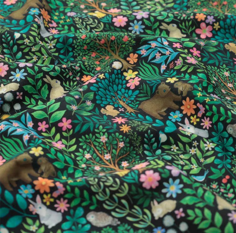 Handcrafted Notebook Japanese Yukiemon Forest Fabric