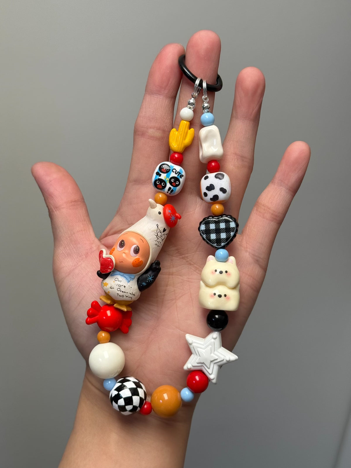 Beaded Star Character Phone Chain