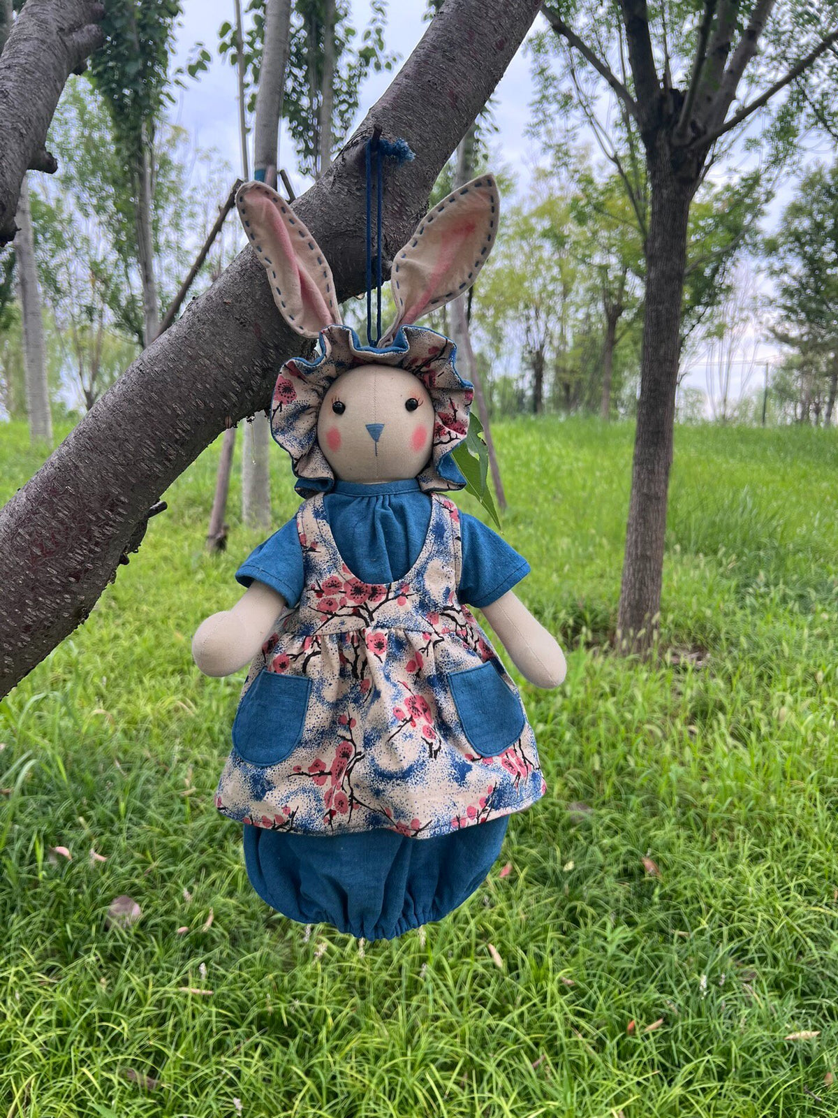 Vintage Rabbit Tissue Dispenser Hanging Doll