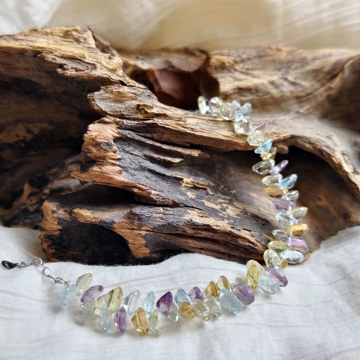 Mehrfarbiges Kristall-Armband mit Weizenähren
