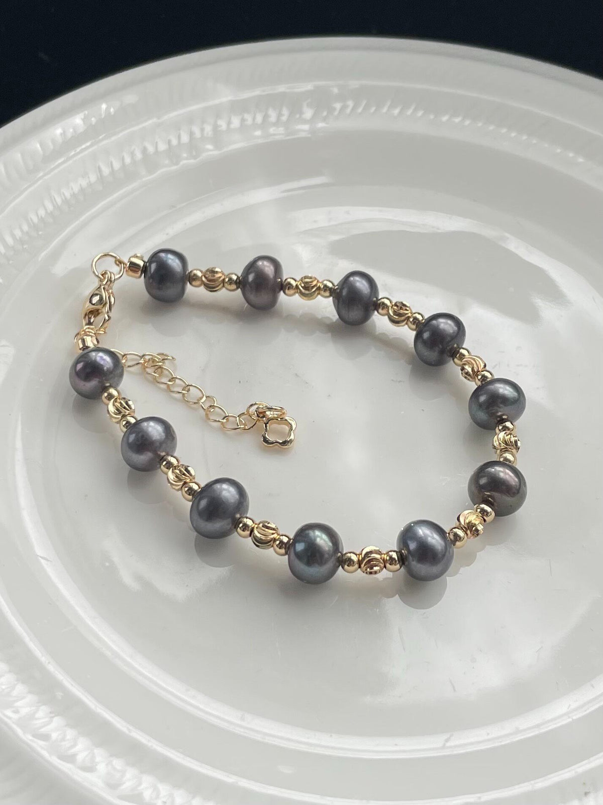 Natural Pearl Bracelet Tahitian Grey