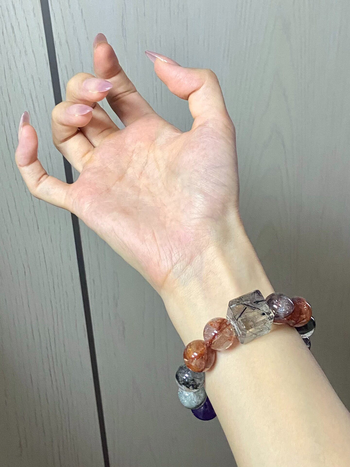 Natural Crystal Beaded Bracelet Mixed Quartz