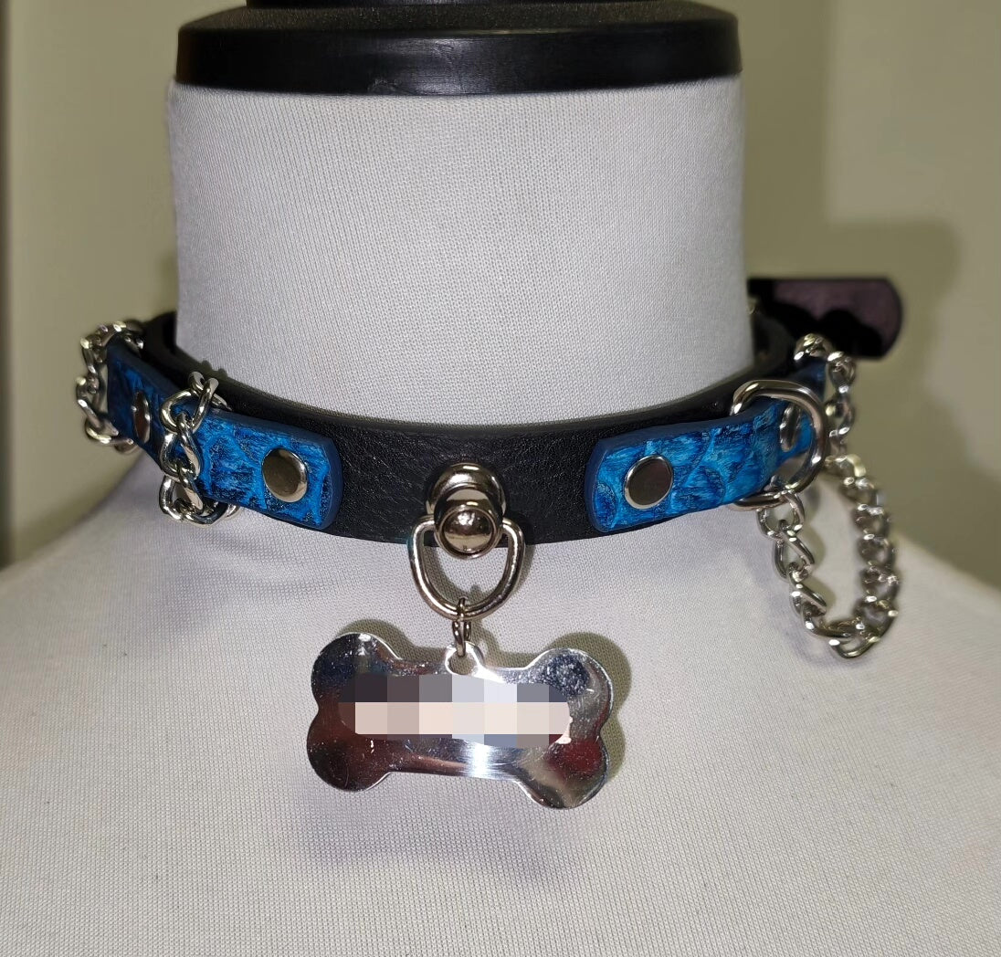 Handcrafted Leather Choker with Bone Pendant