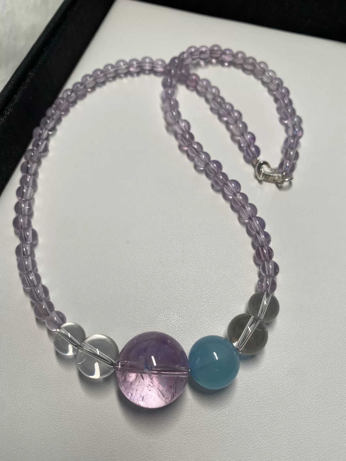 Amethyst-Edelstein-Halskette mit 17mm Zentrum
