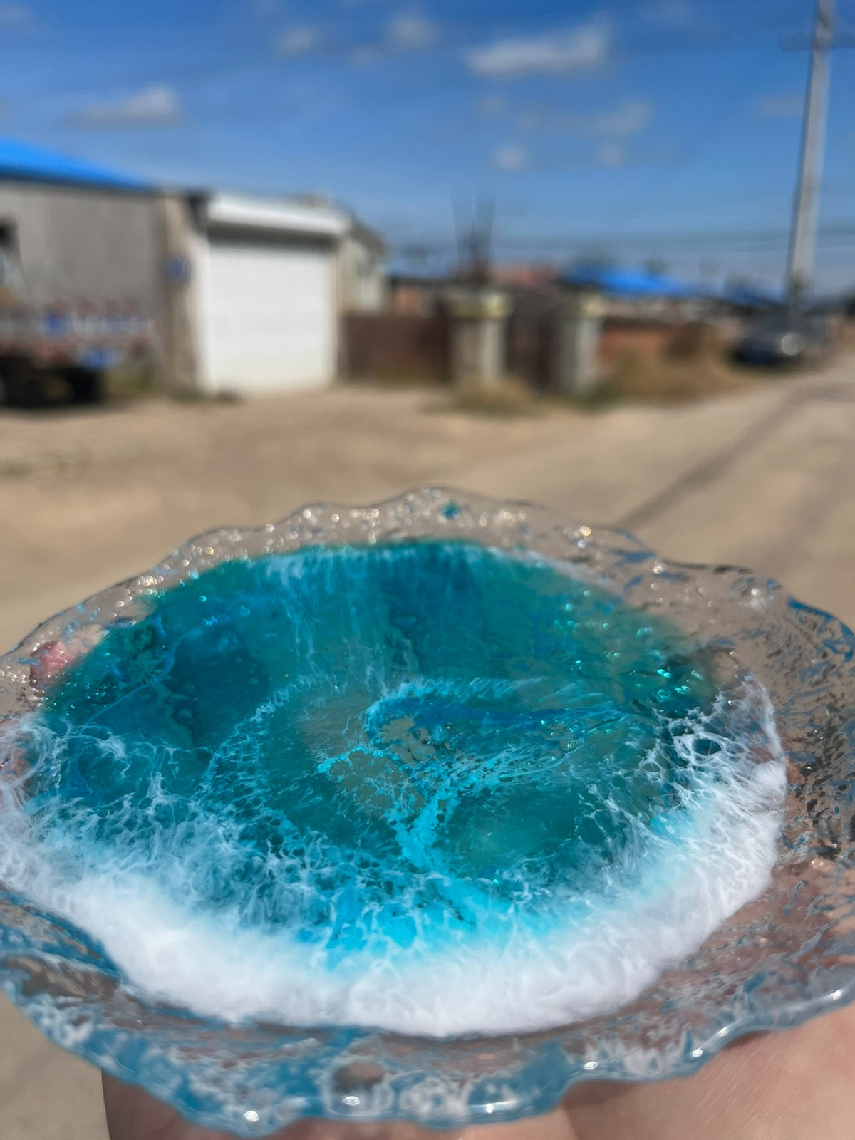 Ocean Wave Resin Coaster Set