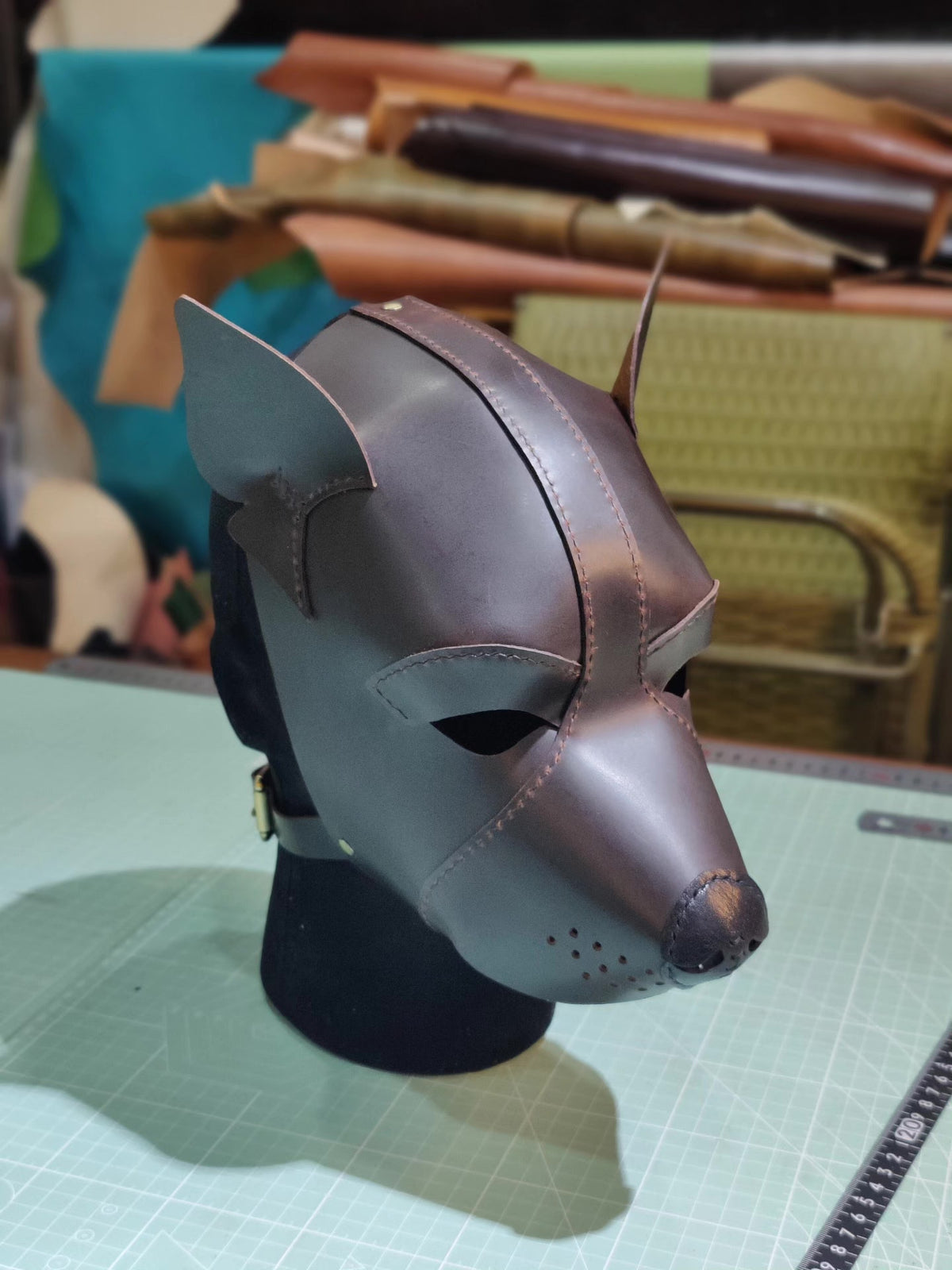 Handcrafted Cowhide Leather Dog Mask