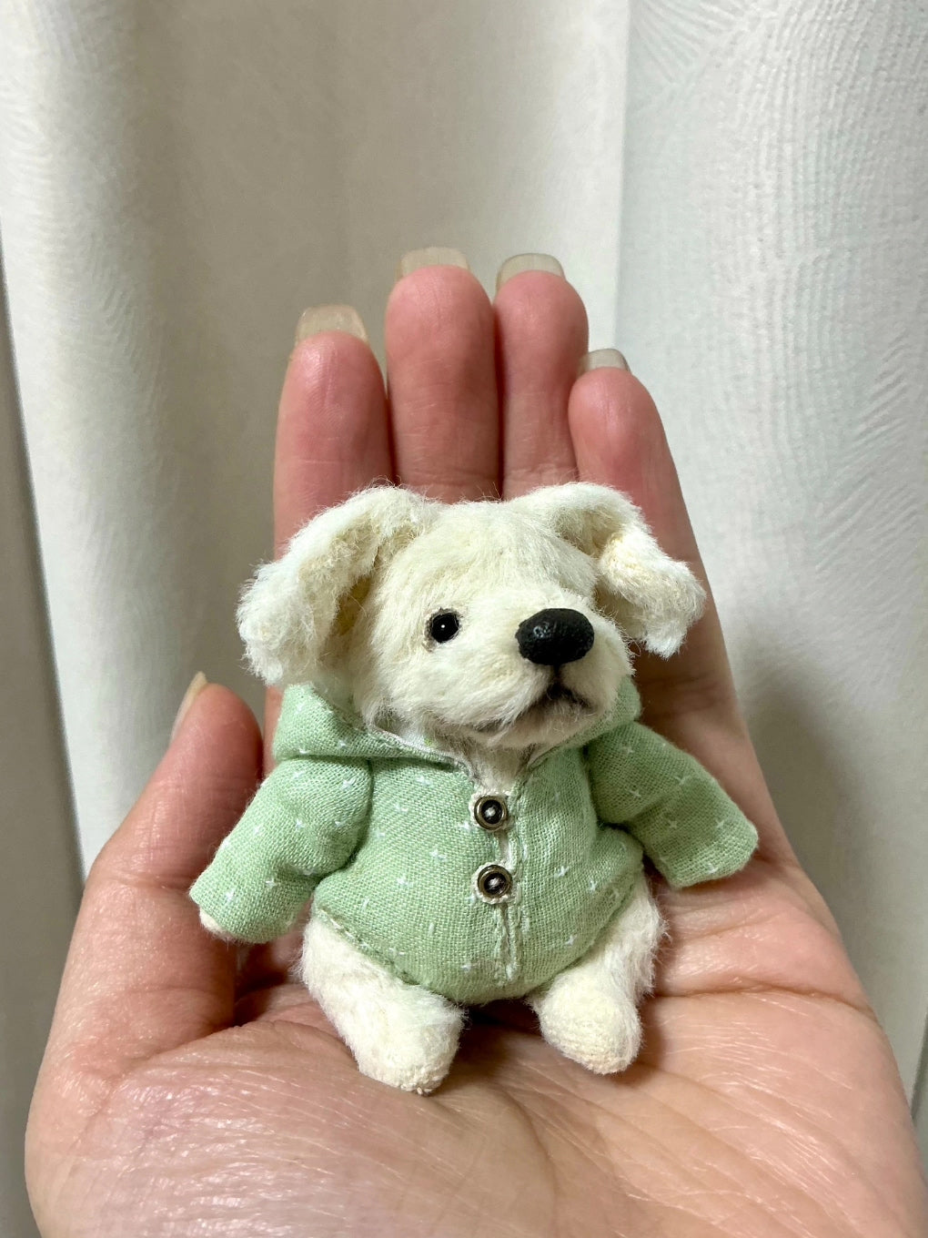 Miniature Mohair Pluche Hondfiguur 6 cm