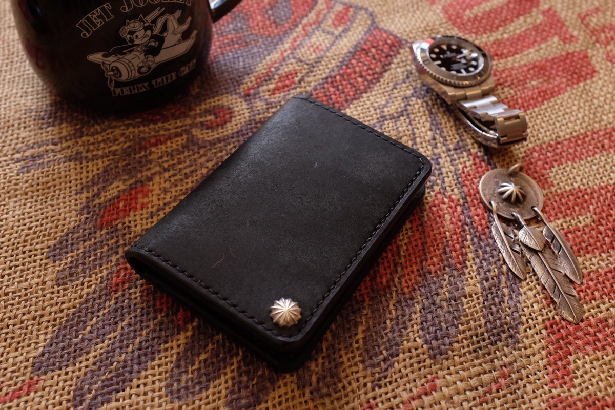 Handcrafted Leather Wallet with Silver Stud
