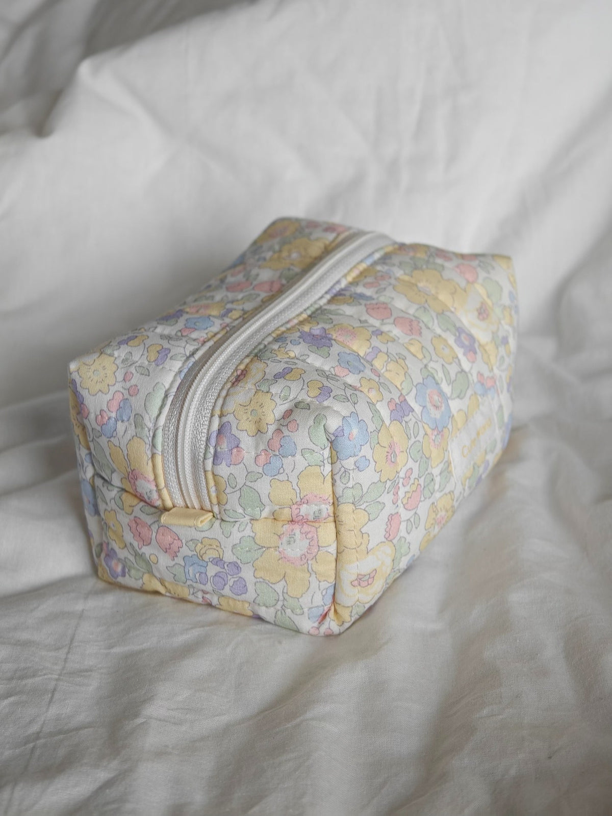 Pochette Cosmetici in Cotone Floreale Trapuntata