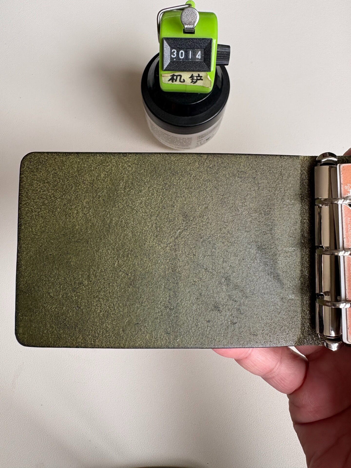 Olive Green Pueblo Leather Plotter Binder