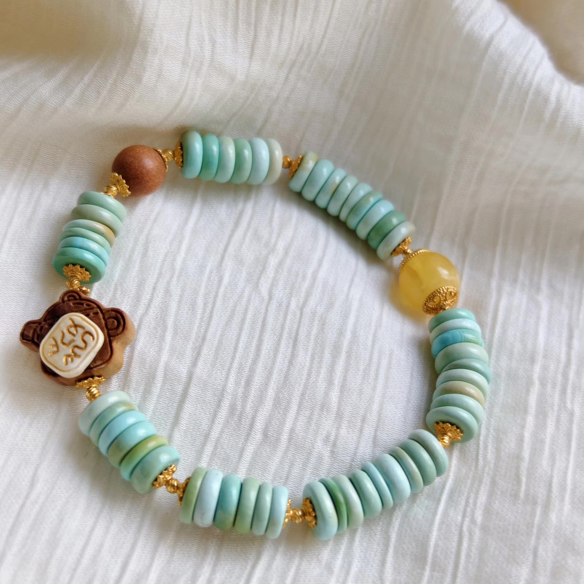 Natural Turquoise Spacer Disc Bracelet