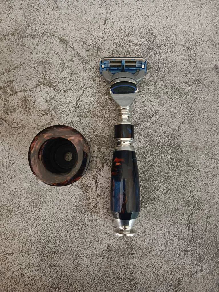 Handcrafted Aluminum Resin Mens Manual Razor Stand