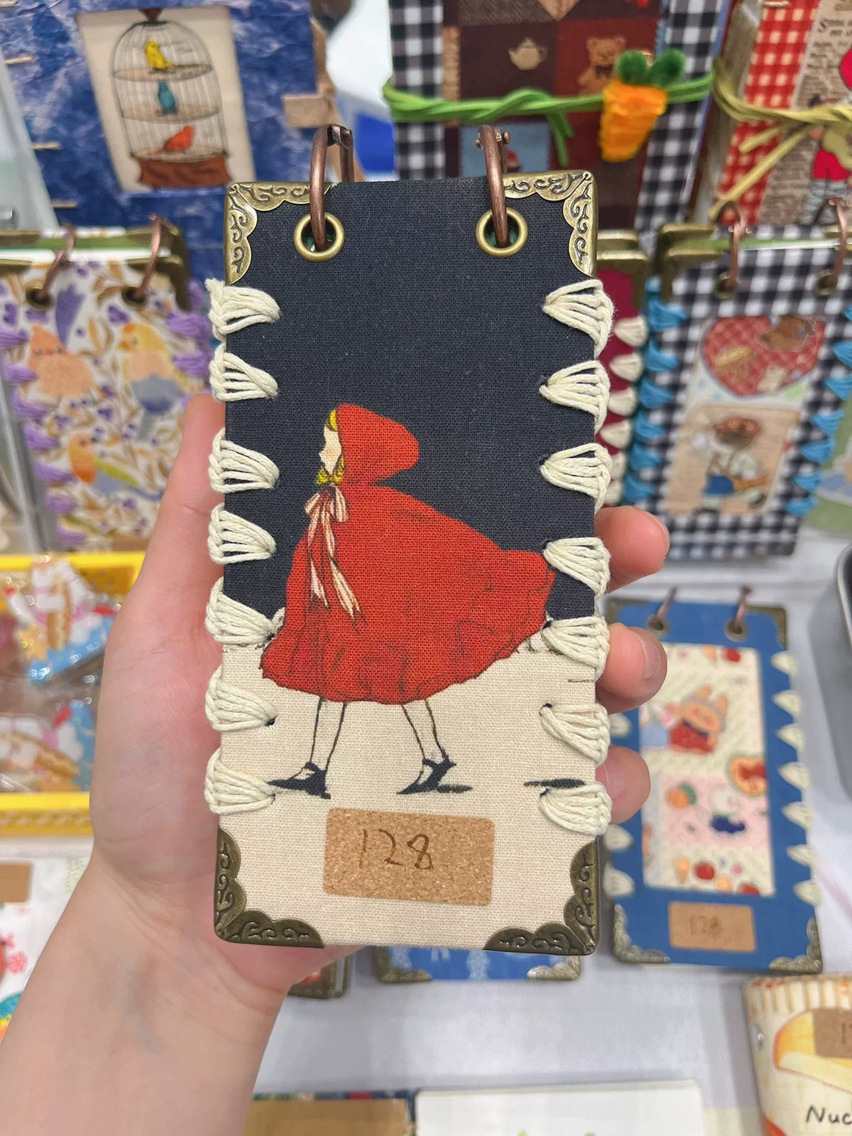 手作り布製糸綴じポケットノート
