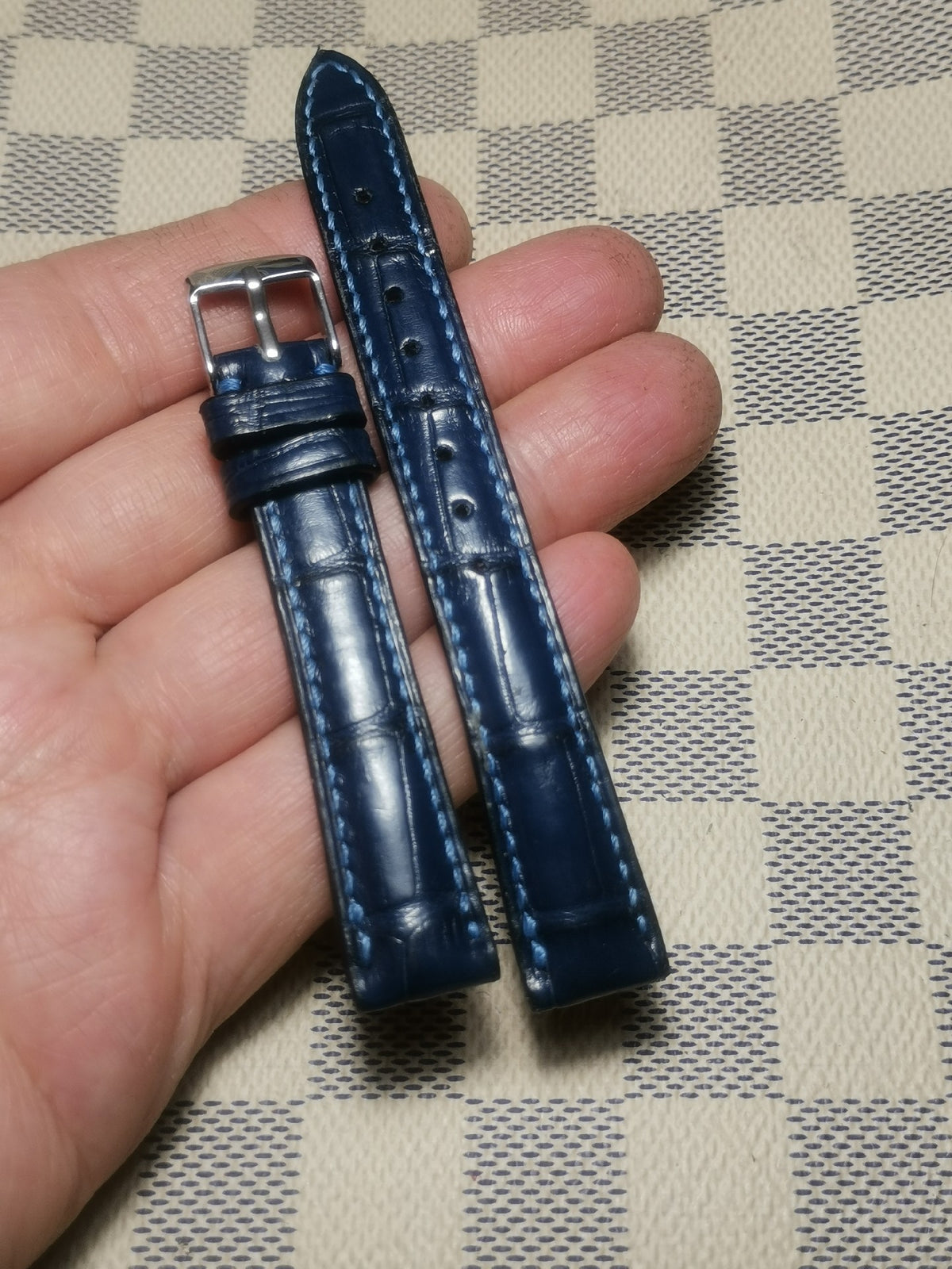 Lake Blue Alligator Leather Watch Strap