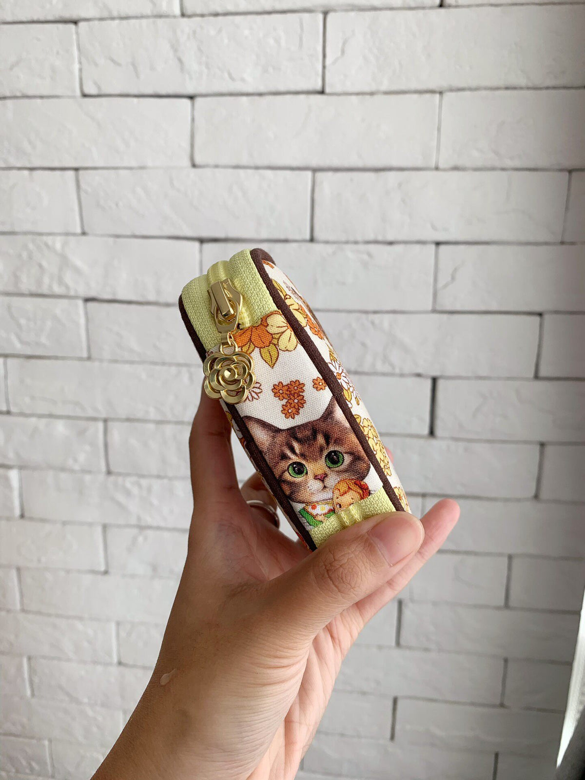 Cat Print Card Pouch with Zipper