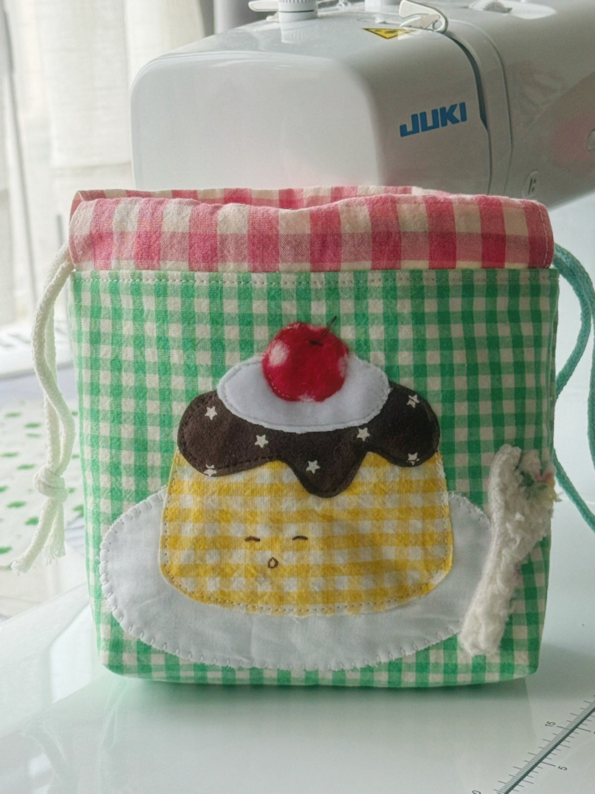 Puddingpatchwork dragskopåse