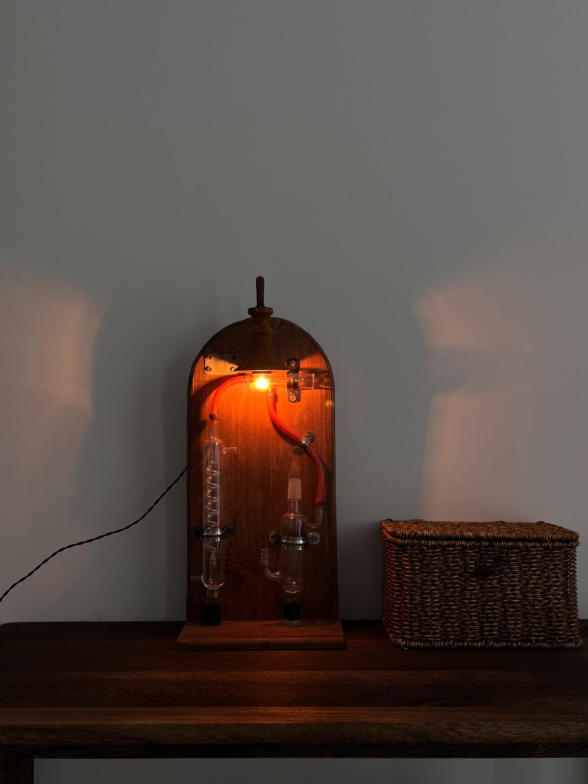 Handcrafted Wooden Test Tube Wall Lamp