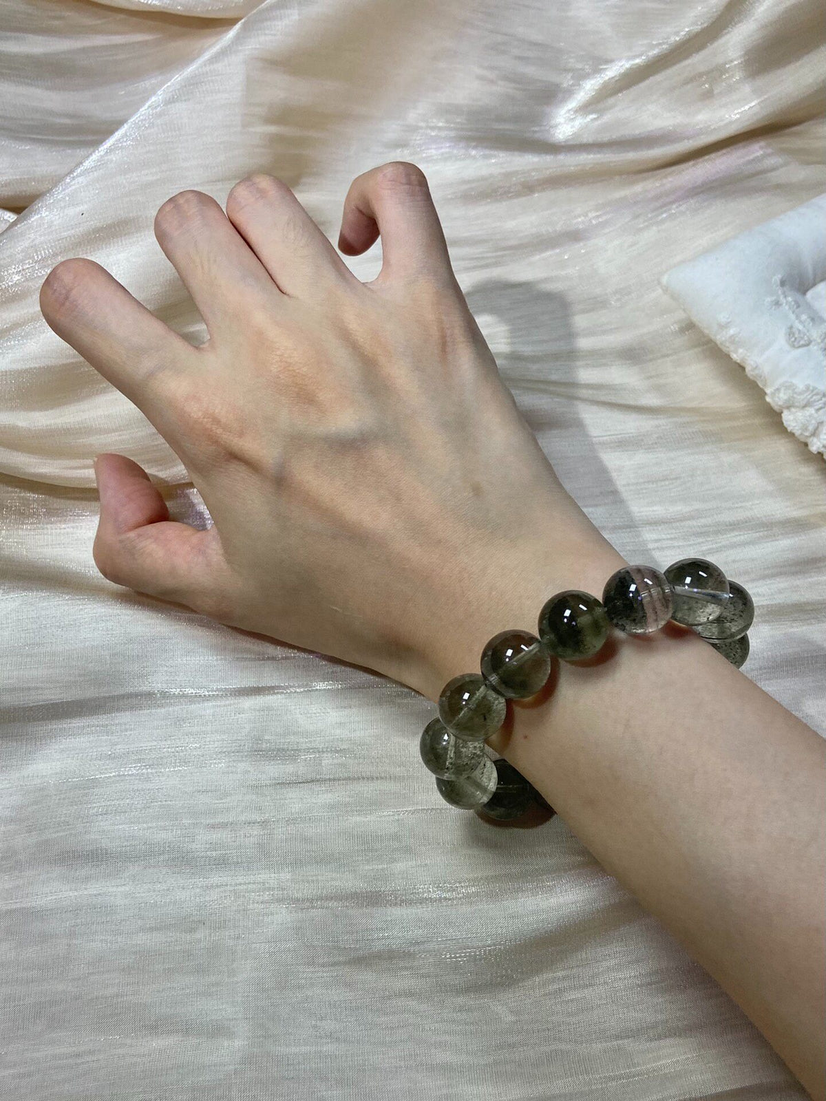 Natural Green Phantom Quartz 14mm Bracelet
