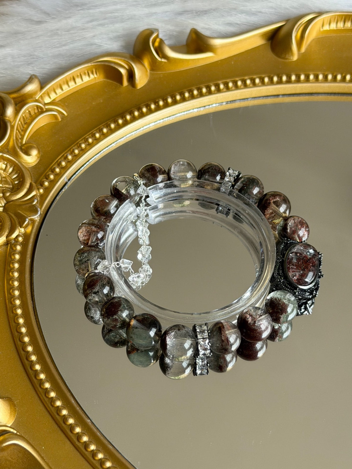 Natural Phantom Quartz Beaded Bracelet 10mm