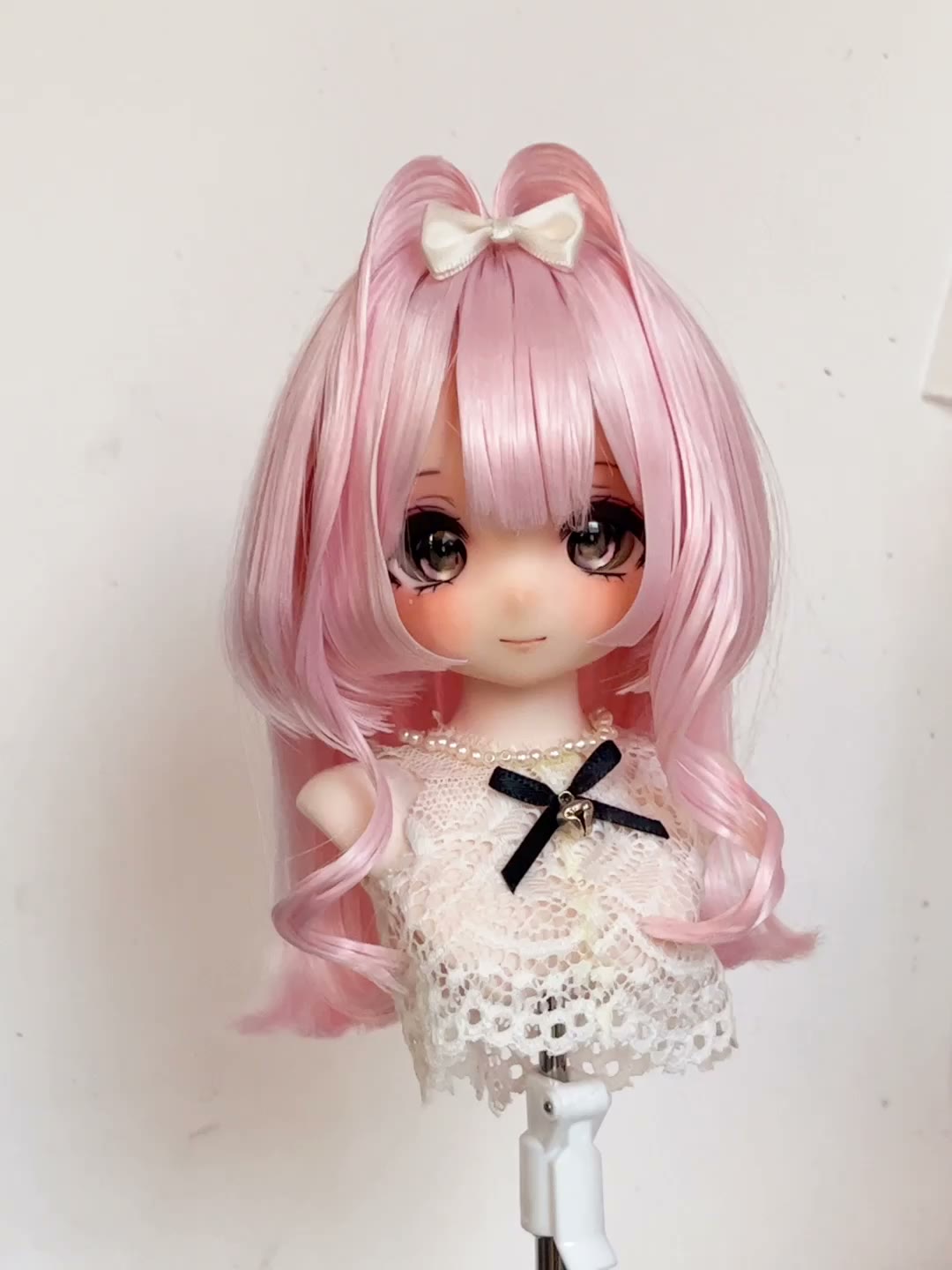 Pastel Pink Gradient Doll Wig with Waves