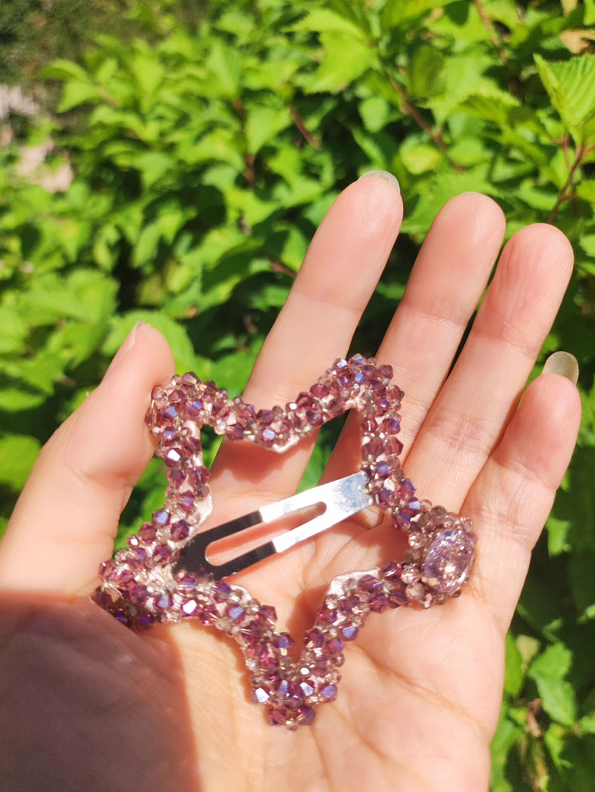 Star Beaded Snap Clip Hair Accessory