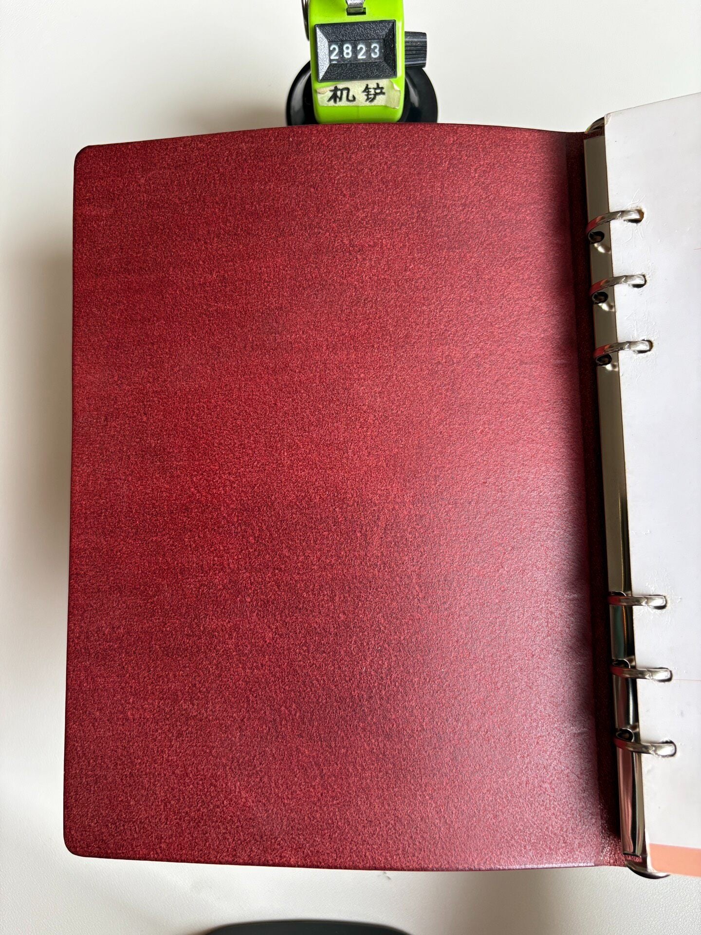 Handmade A5 Leather Binder, Wine-Red Pueblo, 15-Ring Mechanism
