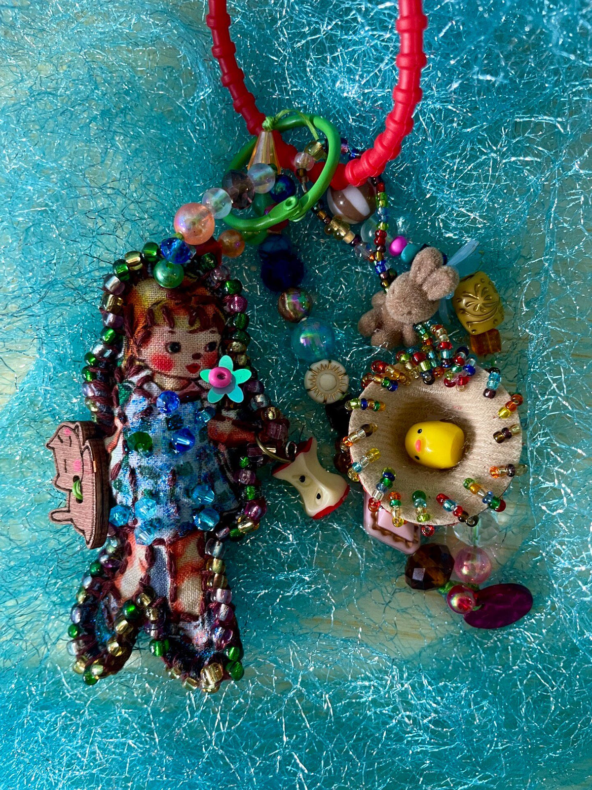 Handmade Beaded Keychain Bag Charm