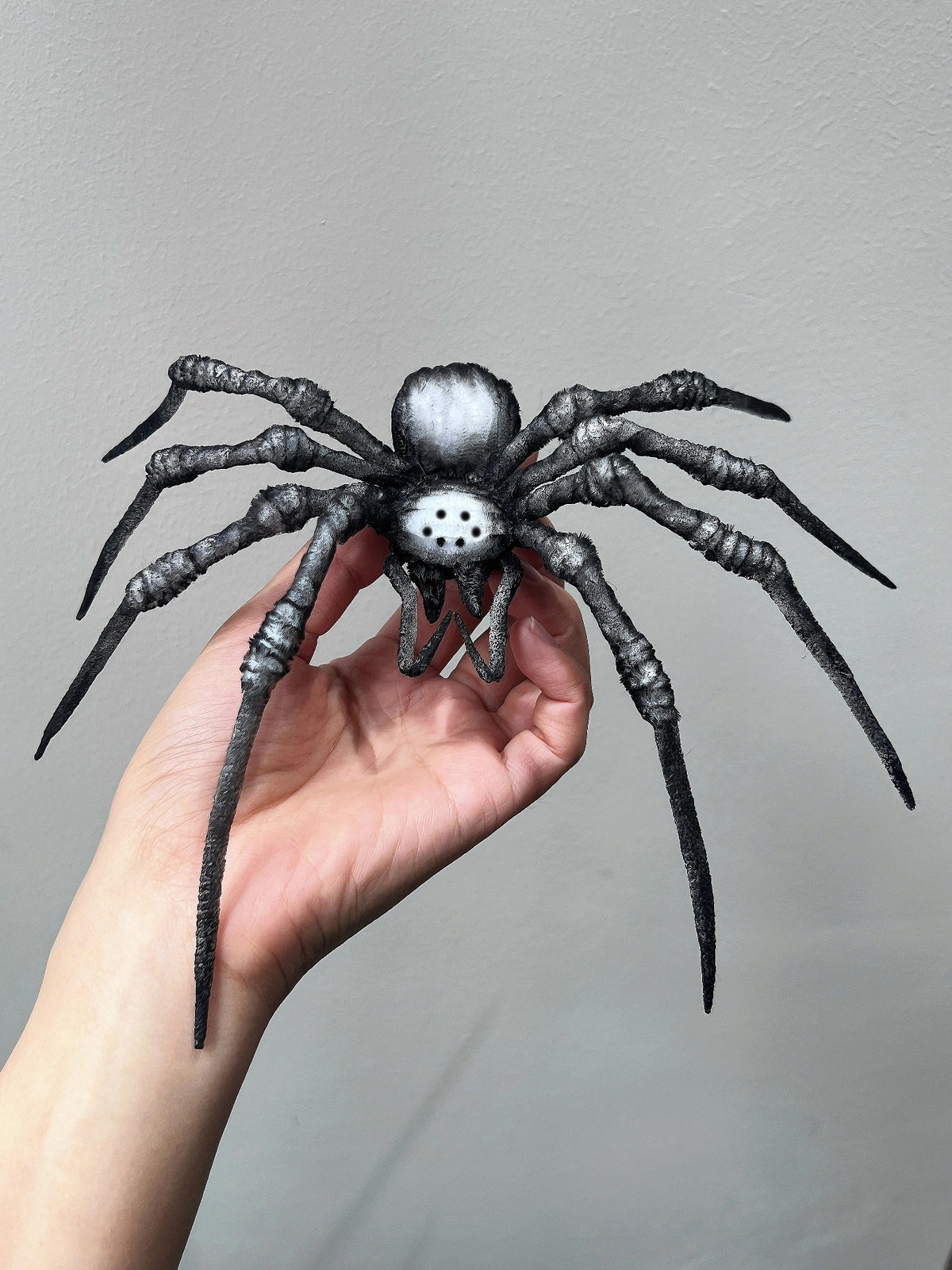 Poseable Chenille Spider Plush Dark Gothic