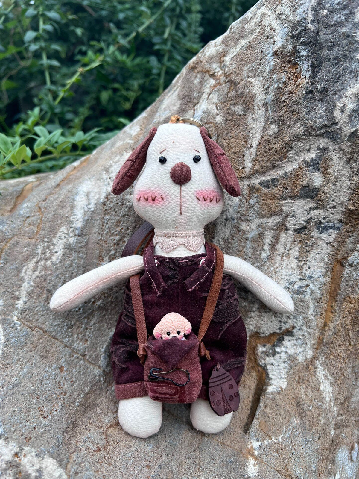 Xiangyunsha Dog Plush Bag Charm Keychain