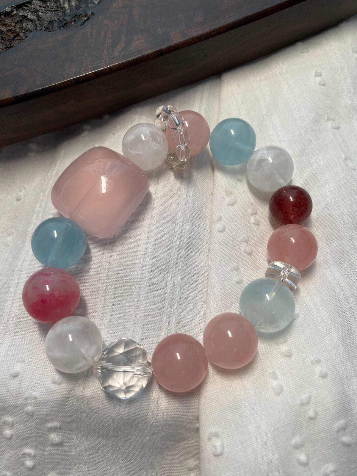 Multi-Gemstone Crystal Bracelet with Rose Quartz