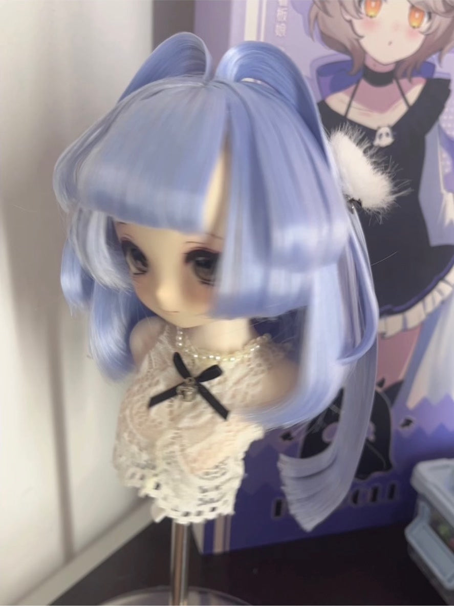 Synthetic Doll Wig Periwinkle Twin Tail Style