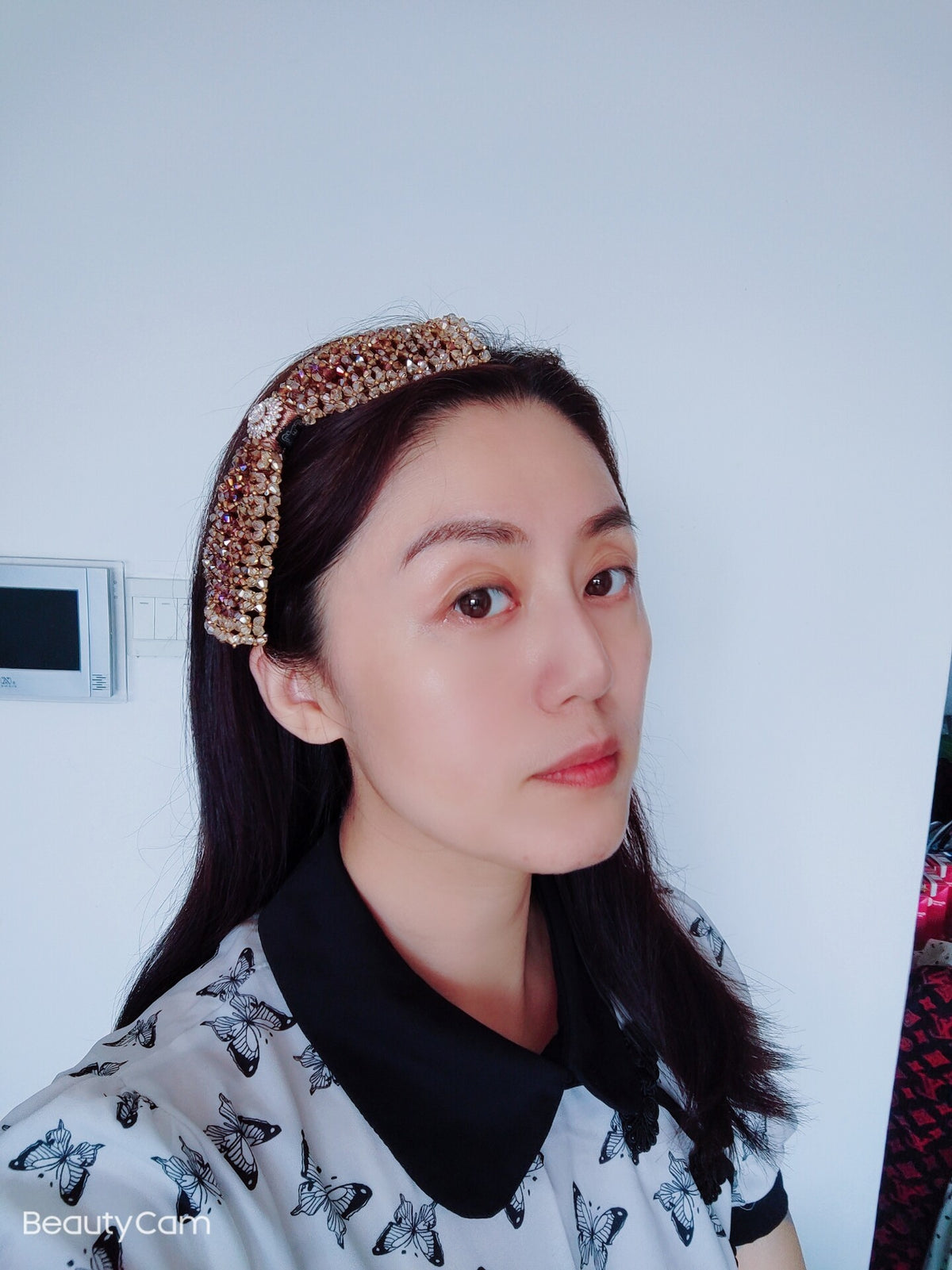 Crystal Beaded Butterfly Bow Headband