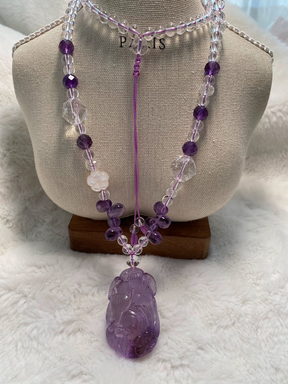 Amethyst-Bergquarz Pulloverkette