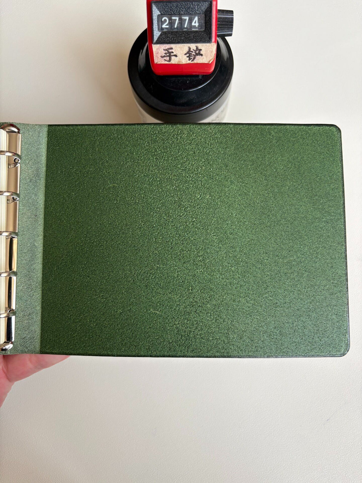 Handcrafted Leather M5 Binder Olive Green