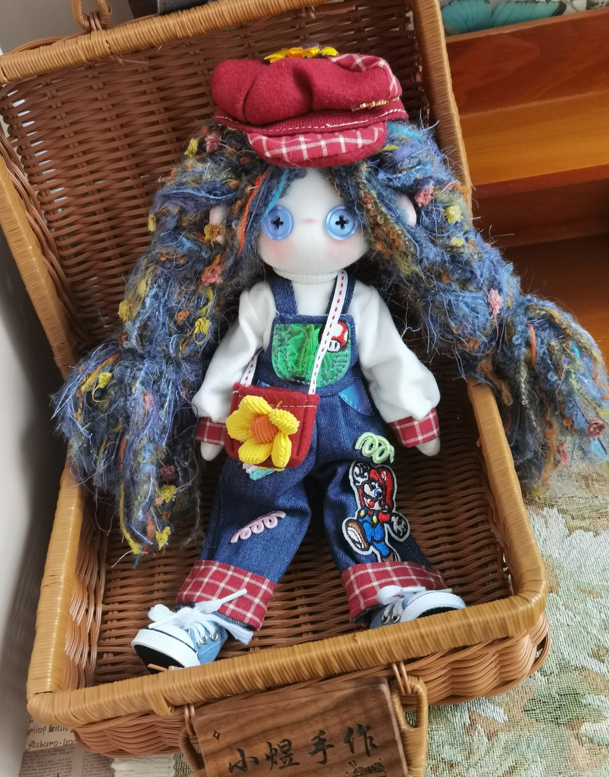 Button-Eyed Doll 30cm Handmade