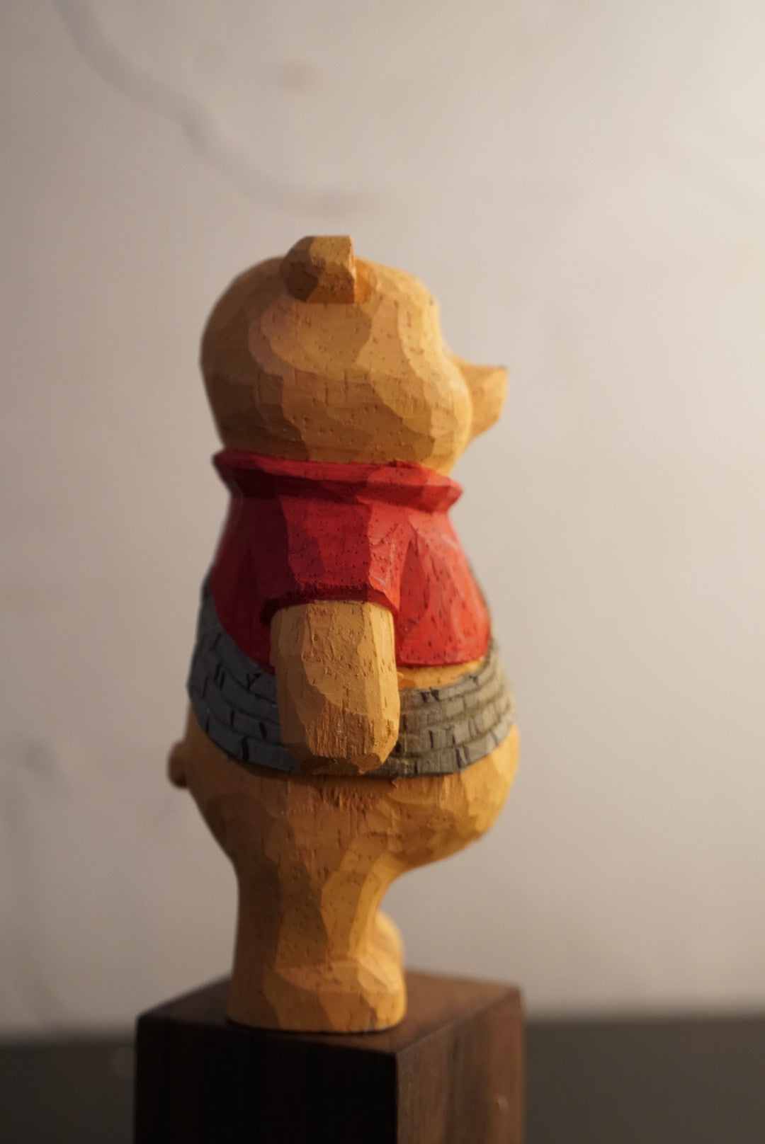 Hand Carved Wooden Winnie the Pooh Sculpture