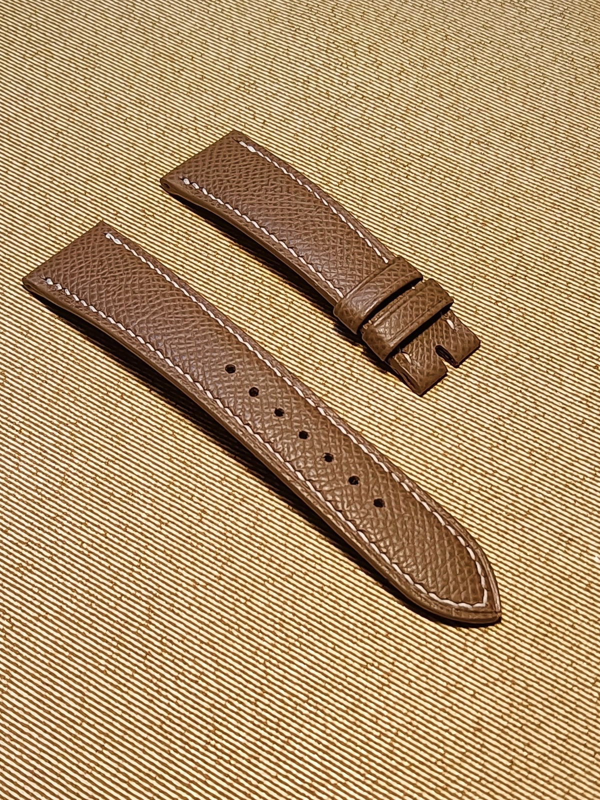 Elephant Gray Leather Watch Strap 22mm