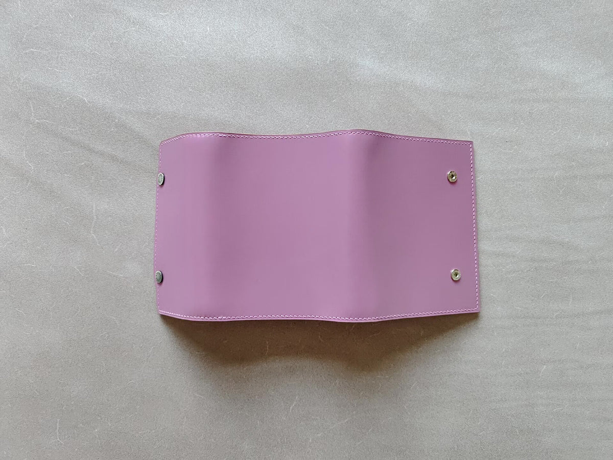A7 Knox Tri-Fold Planner Pink Bridle Leather