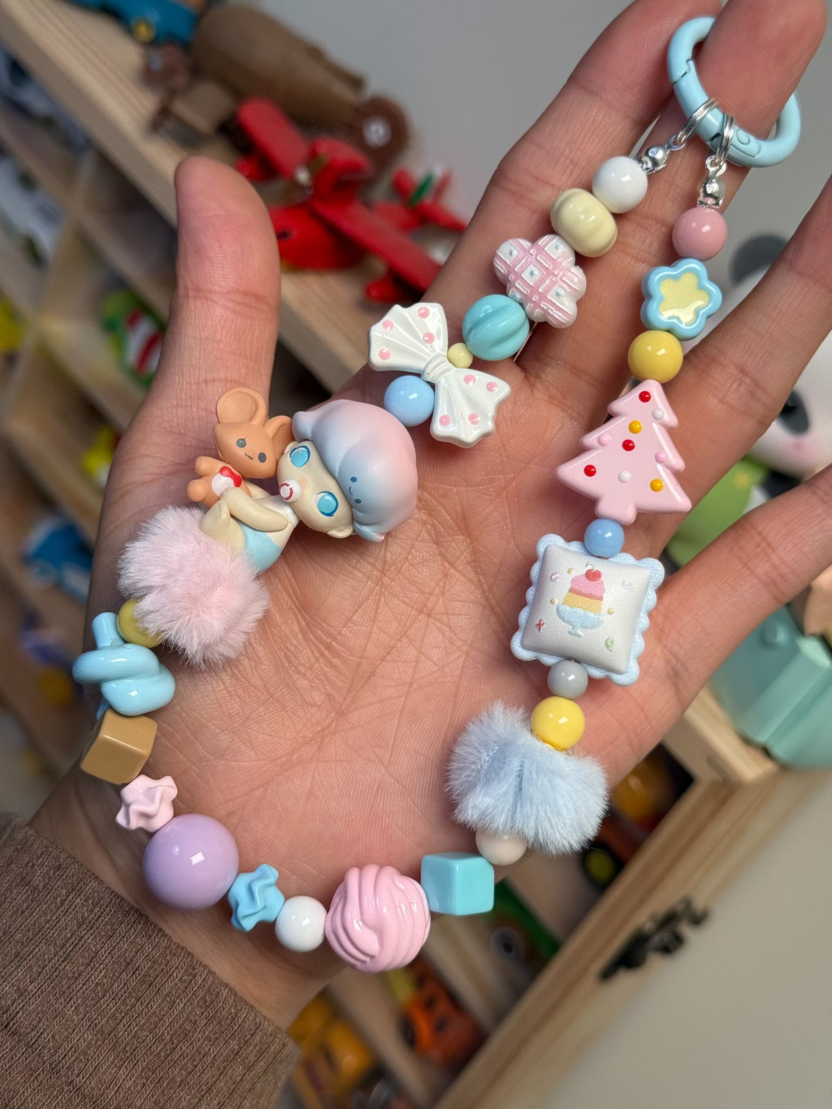 Dimoo Style Outing Beaded Phone Strap Charm
