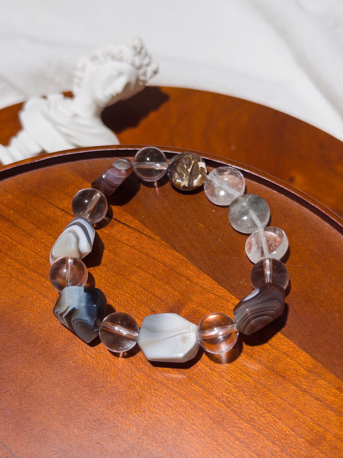 Natural Crystal Multi Gemstone Beaded Bracelet