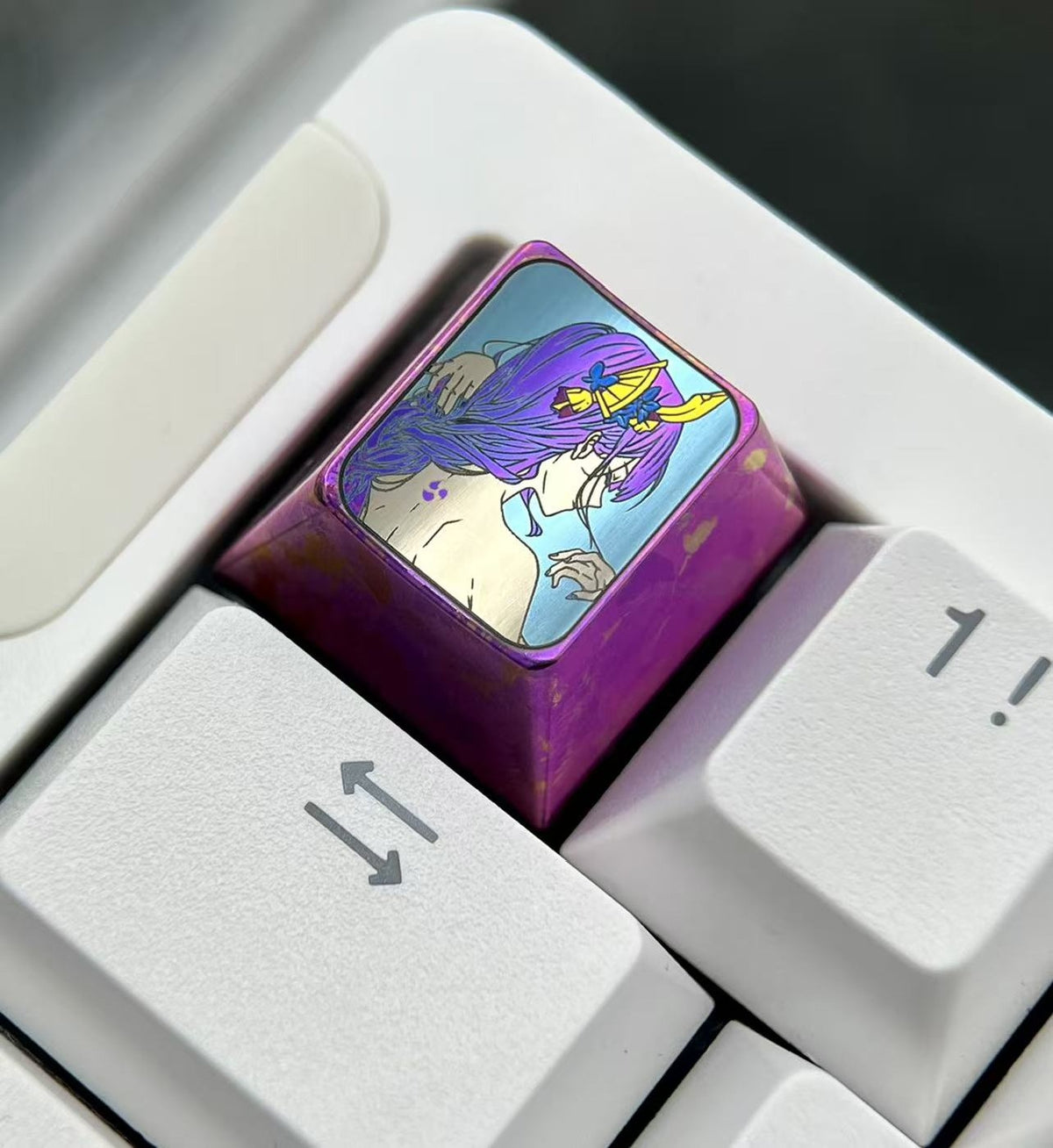 Genshin Impact Raiden Shogun 1u Titanium Keycap