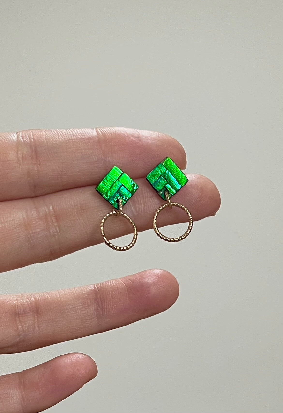 Jewel Beetle Wing Drop Earrings