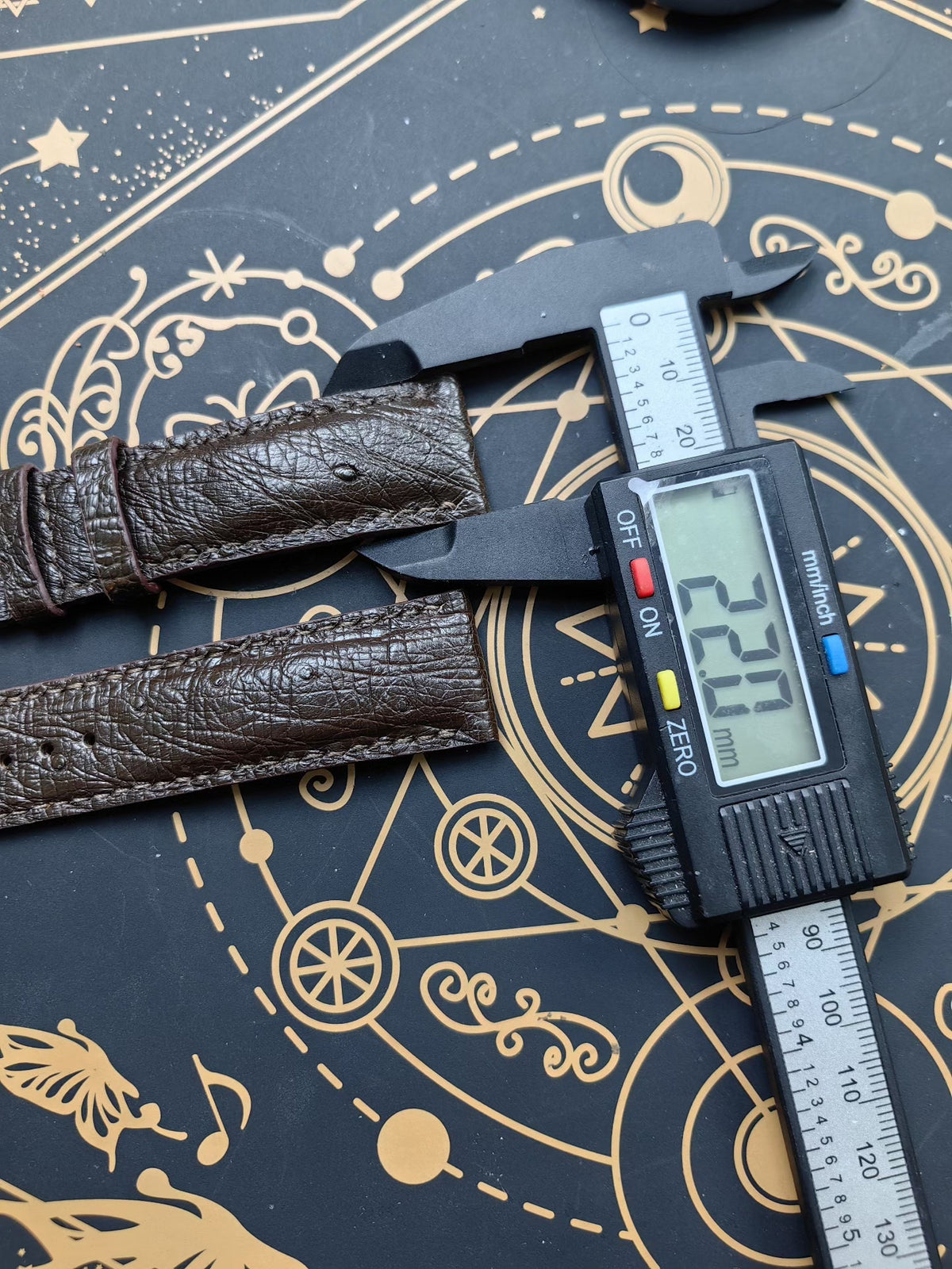 Handcrafted Brown Ostrich Leg Leather Watch Strap