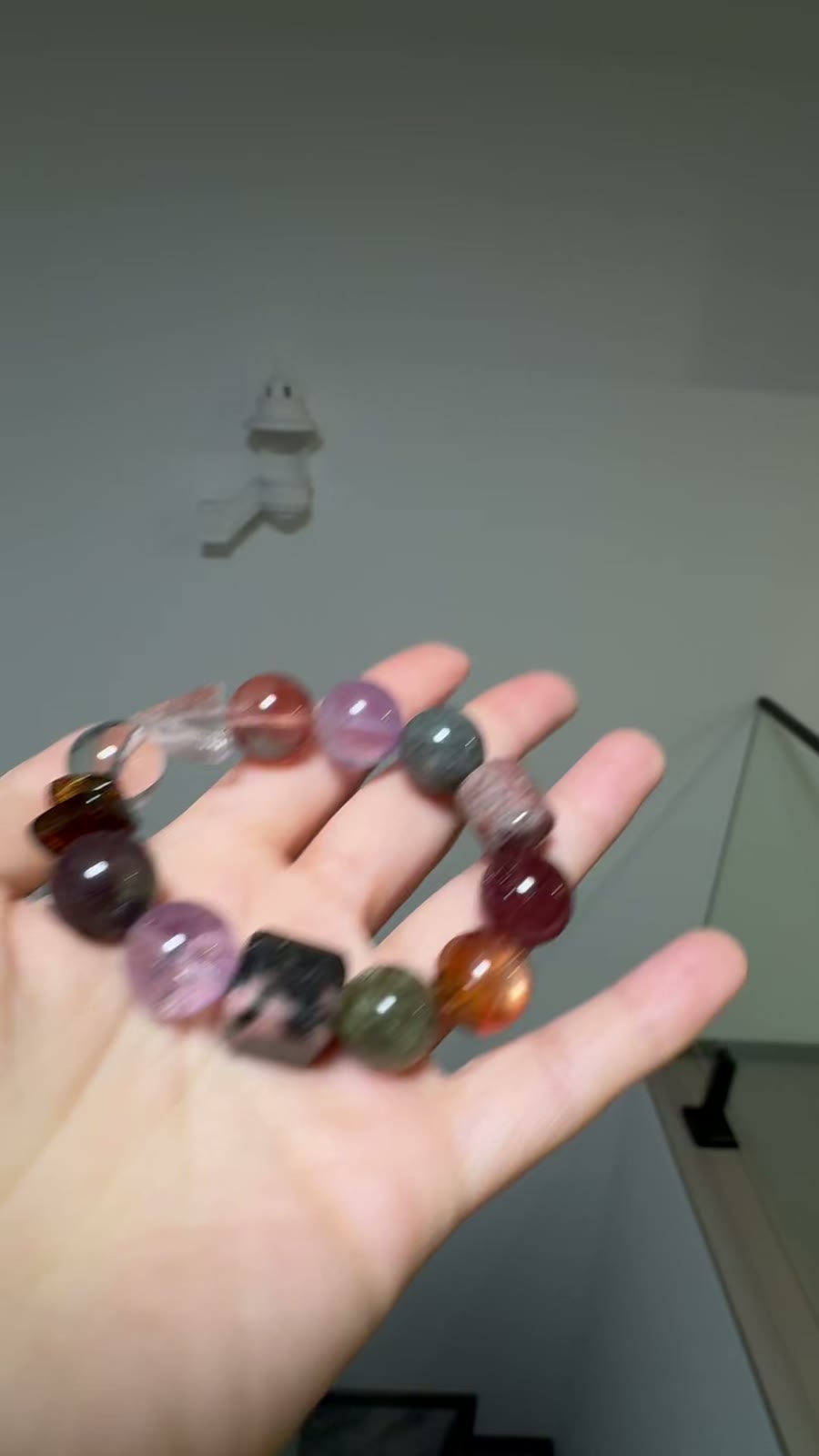 Amethyst Phantom Quartz Mixed Bead Bracelet