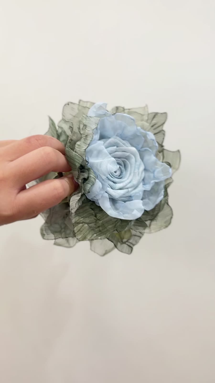 Handcrafted Tencel Rose Claw Clip