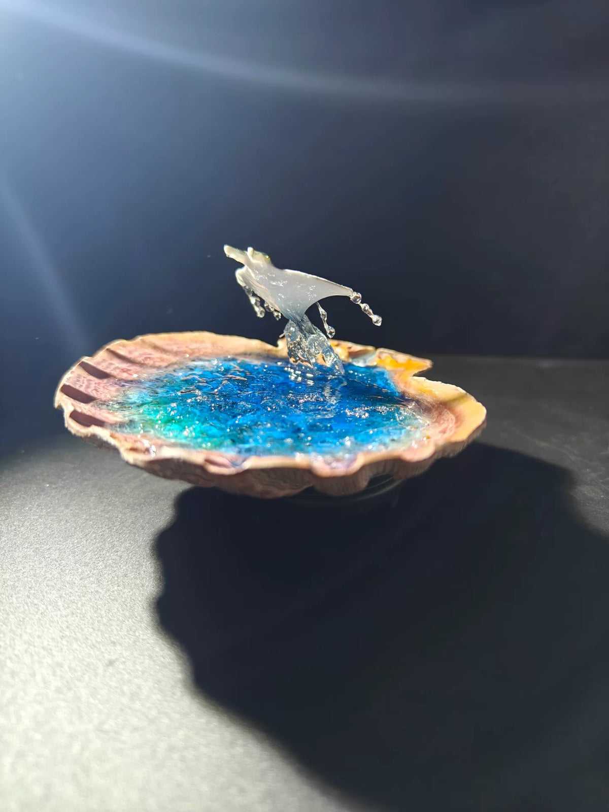 Glow in the Dark Seashell Manta Ray Sculpture