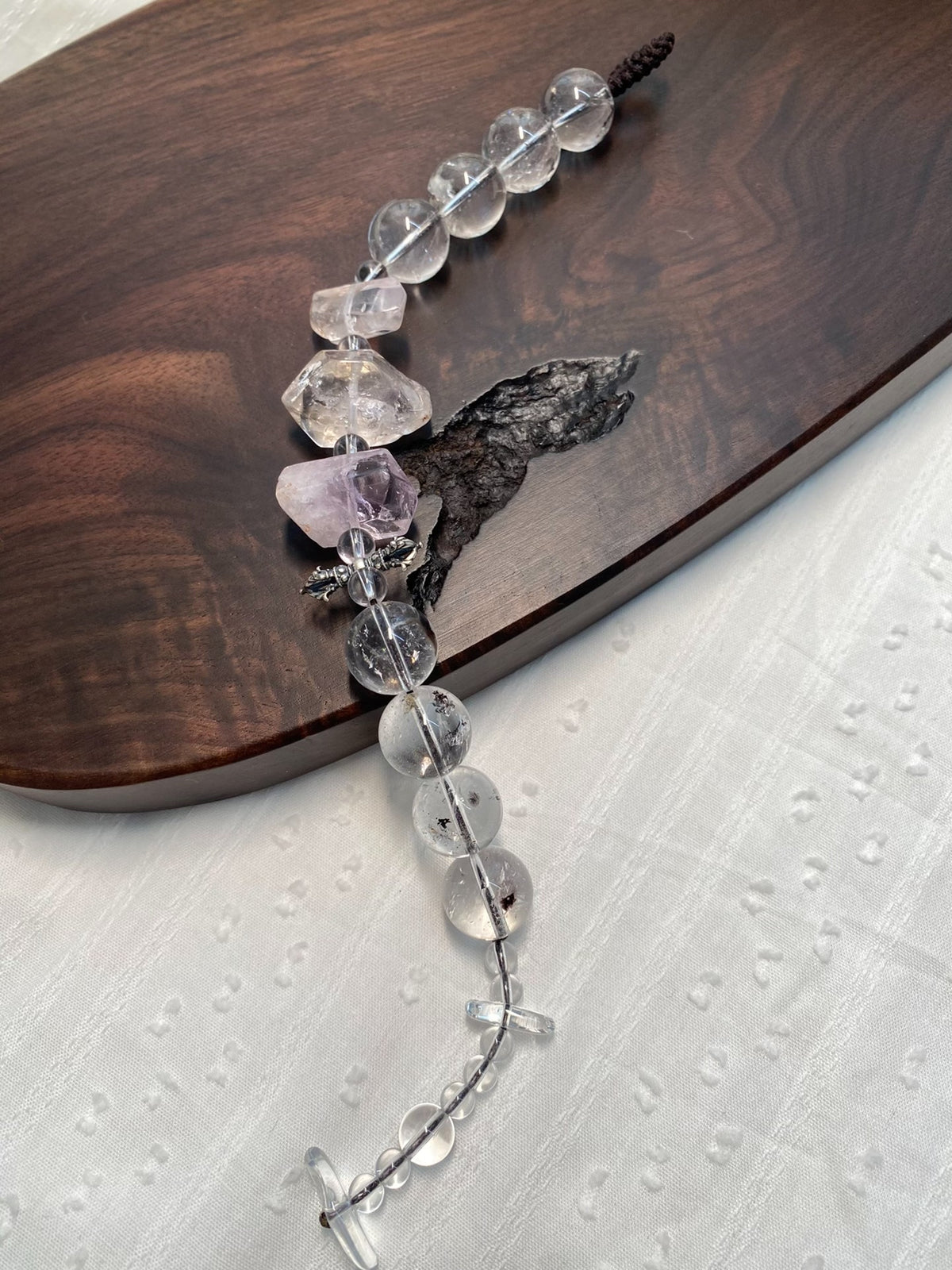 Clear Quartz Amethyst Crystal Bracelet