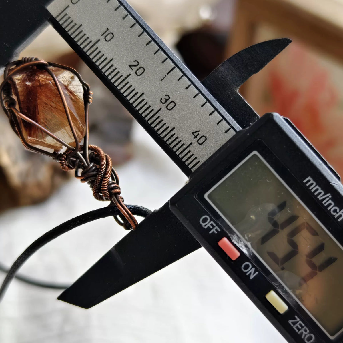 Rutilated Quartz Copper Wire Pendant Necklace