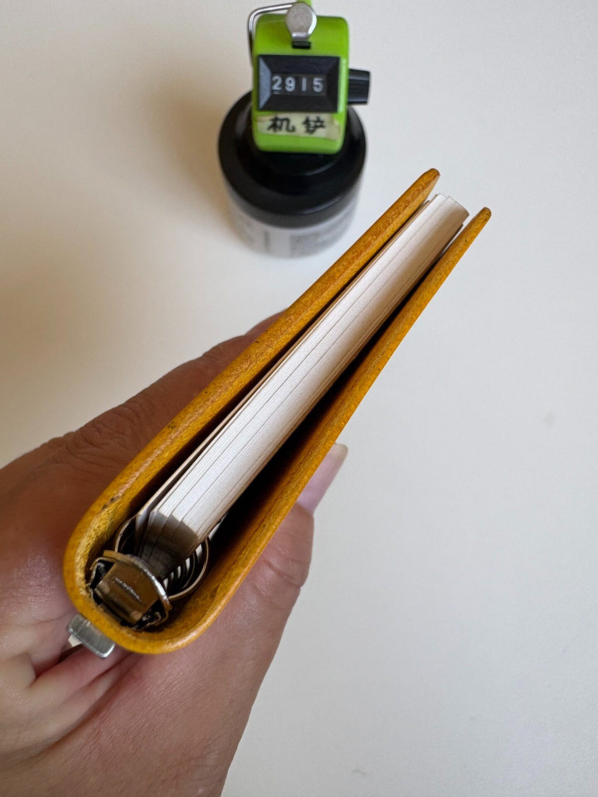 Six Ring Binder Mustard Suede Lined